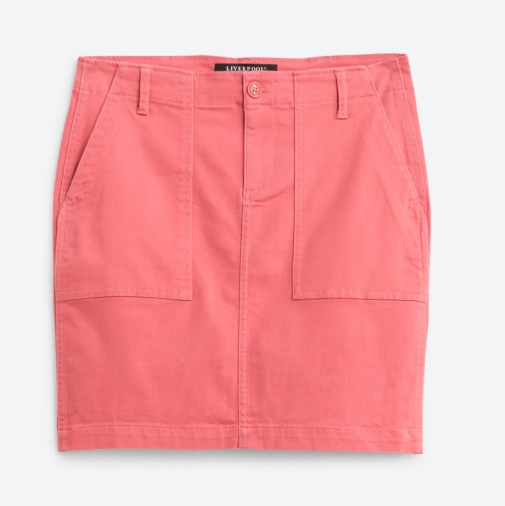 Size 14 / Coral / Liverpool Maggie Skirt